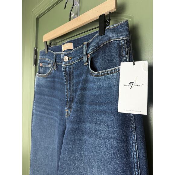 NWT 7 for All Mankind Luxe Vintage Lotta Jean Cisco Dark Wash High Rise Size 31 - Picture 4 of 9